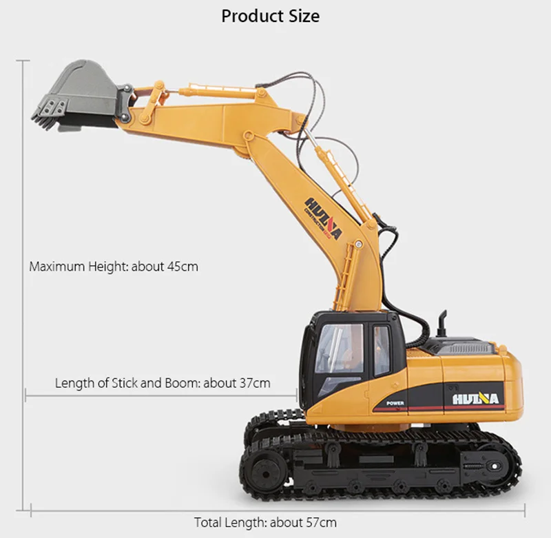 HuiNa 1550 1:14 RC Гусеничный автомобиль 15 CH 2,4 GHz RC металлический экскаватор зарядка RC автомобиль RC экскаватор из сплава RTR подарок для детей и взрослых