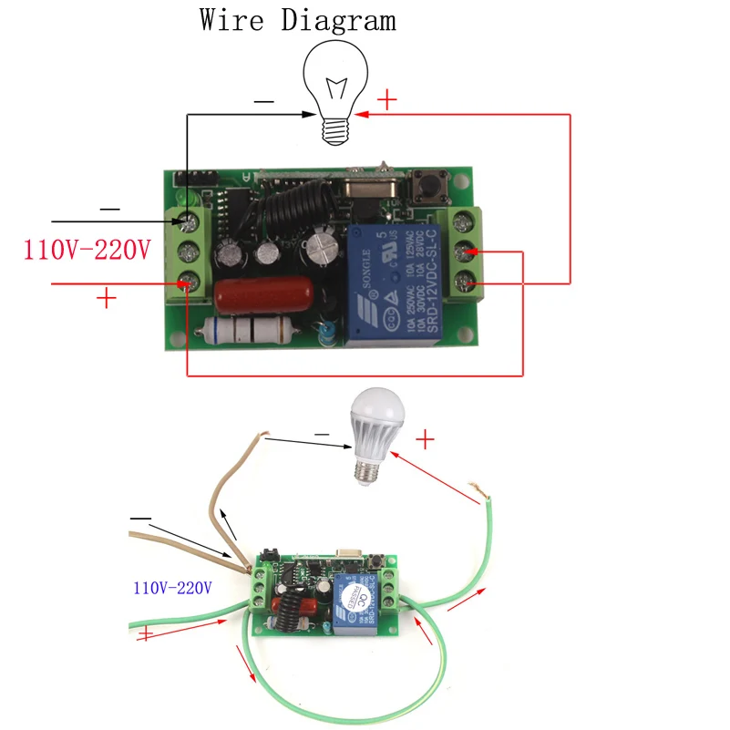 Universal 220V 433MHz Remote Control Light Switch Wireless Indoor Outdoor Remote Control Switch 110V 220V 315MHz-5