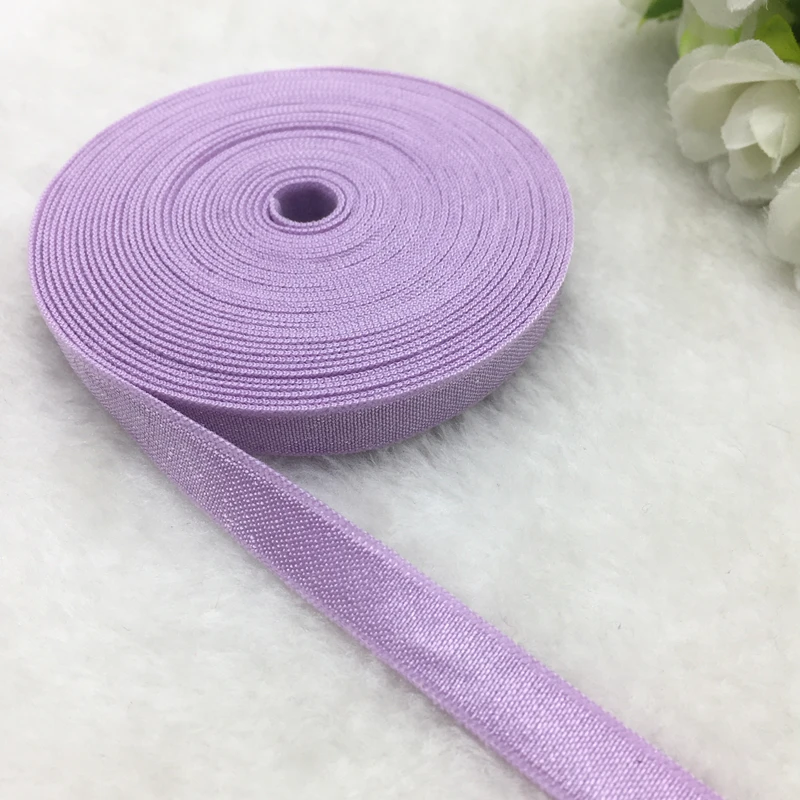 5 ярдов 3/"(10 мм) Лента из спандекса, эластичная лента для шитья, аксессуары для волос, поясные аксессуары для одежды - Цвет: Light Purple