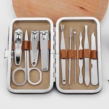 10 в 1, ножницы для ногтей из нержавеющей стали, Многофункциональные косметические инструменты, набор для маникюра и педикюра