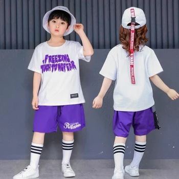 

Girls Ballroom Modern Jazz Hip Hop Dance Performance show Costumesfor Kid Boys Tops Pant Dancing Stage wear Clothing Outfits