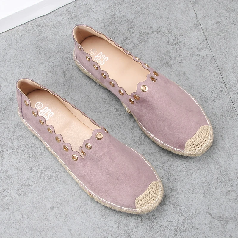 2018 new large size straw shoes comfortable women's shoes European and
