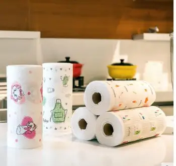 

Kitchen non-woven disposable lazy rag scouring pad cleaning towel towel dishcloth roll-shaped breakpoint towel