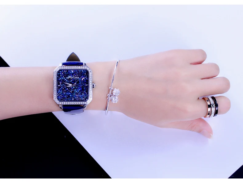 Австрия Кристалл Модные часы роскошные женские часы MIYOTA кварц MELISSA водонепроницаемые наручные часы Relogio Feminino сапфир