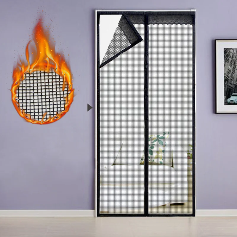 

Black Tulle Curtain Mosquito Net Door Summer 2018 Automatic Closing Door Fly Bug Insect Mesh Magnetic Screen for Bedroom Kitche