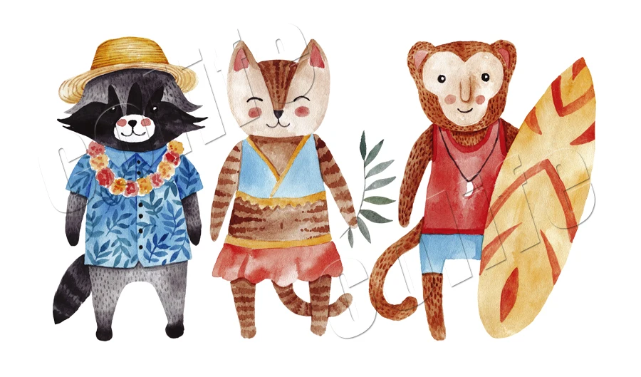Three Animal Set Iron On Patches Summer Washable Clothing Deco Diy Accessory New Design Badges Heat Transfer Clothes Stickers  (1)