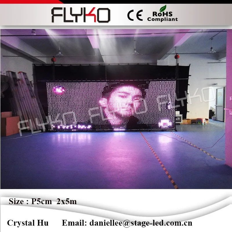 Flyko stage led vision занавес P5cm 2x5m размер может быть настроен светодиодный видео настенный программируемый