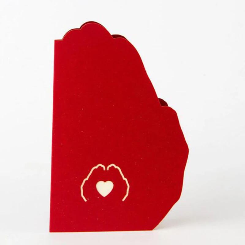 3D Всплывающие Складные поздравительные открытки креативный ручной работы Любовь в руку открытки свадьба день рождения, День Святого Валентина подарок на день матери