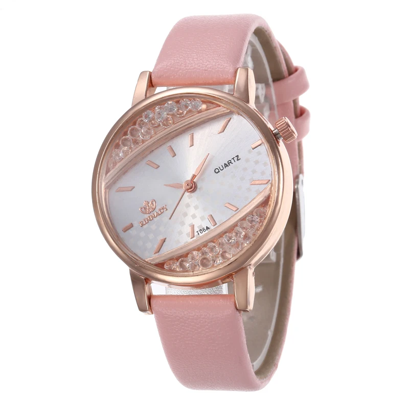 

Pink Women Rhinestone Watch Luxury Leather Brand Women's Watches Hot Fashion Women Dress Watch Relogio Feminino Free Shipping