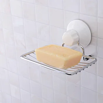 

Stainless Steel Double Soap Rack Drain Soap Box Bathroom Organizer SOAP Drag Suction Cup Soap Holder Bathroom Storage