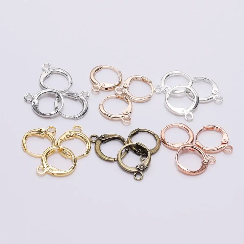 

20pcs New product 14*12mm Silver Hook Clip Earrings Clasps & Hooks Material Wire Settings Base Hoops Supplies For DIY Jewelry