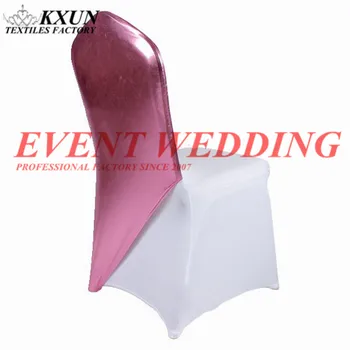 

Bronzing Coated Half Stretch Chair Cap Hood Fit On Lycra Spandex Chair Cover Band Wedding Event Decoration