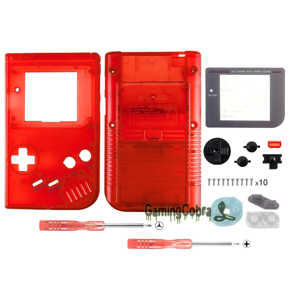 eXtremeRate Transparent Red Full Housing Shell Buttons with Screen Len for Gameboy DMG-01 | Электроника