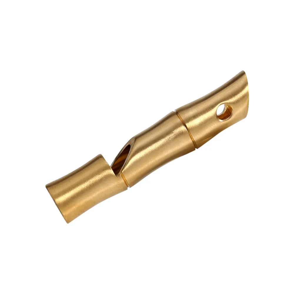 

Outdoor EDC Handmade High Decibel Brass Bamboo Section Whistle Tool For Help and Defensive Travel Hiking Kits For Emergency