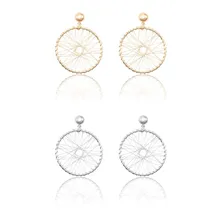 2019 nova moda simples brincos para as mulheres redonda criativo oco roda retro vantage gota encantos jóias presente festa de casamento