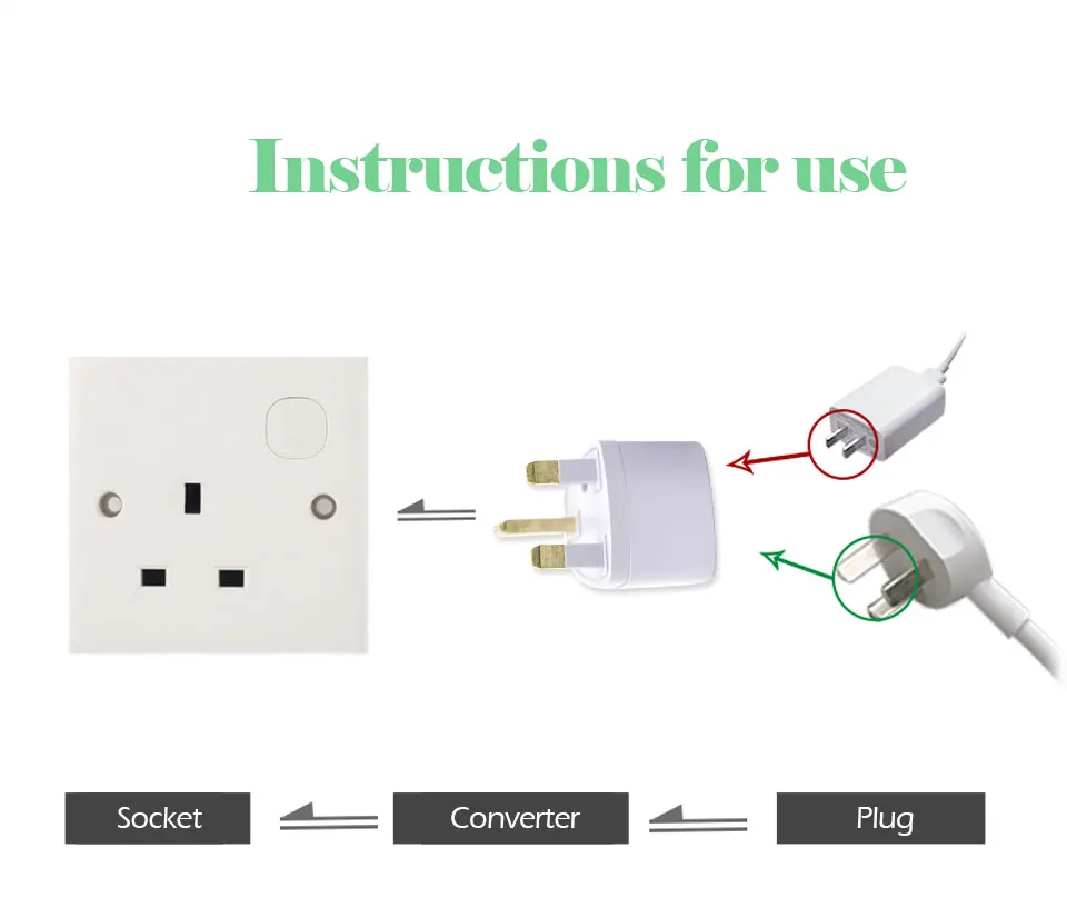 1PC UK Plug Connector Universal US EU AU Converter to UK AC Travel Wall Power plug Charger Adapter in Ireland Singapore Malaysia (4)
