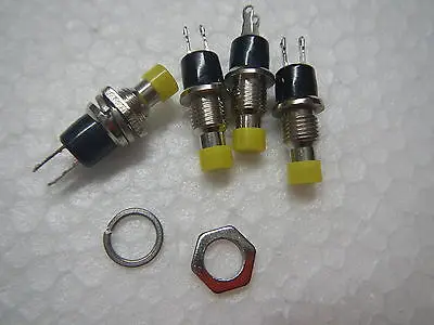 

100,YELLOW Push Button SPST Momentary ON/OFF N/C Mini Switch Y107
