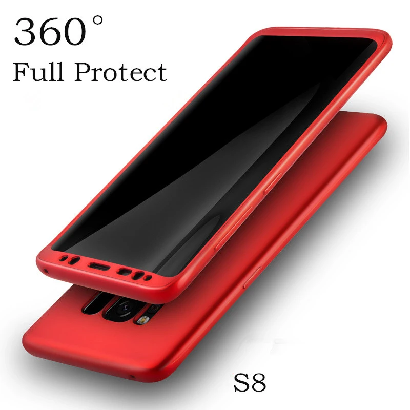 

360 Degre Protected full body phone case for samsung galaxy s8 s8 plus case cover luxury Shockproof PC+TPU Silicone Phone Case