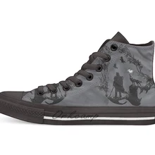 Lone Wolf/Повседневная холщовая обувь кеды с высоким берцем; Прямая