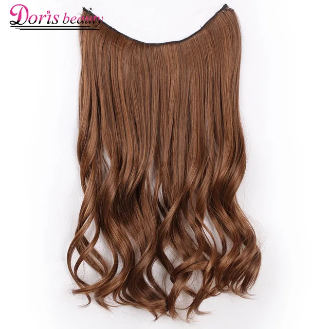 Best Price Doris beauty Invisible Wire No Clips in Hair Extensions Secret Fish Line Hairpieces Silky Straight Wavy Real Natural Synthetic