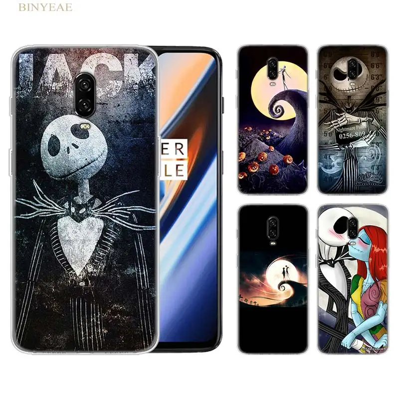 

Jack Skellington Phone Case for Oneplus 6T 6 5T 6.41 / 6.28 / 6.01 inches Transpar silicone Soft Clear Coque capa Cover shell