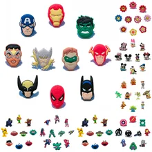 100 шт Мстители/Бэтмен/Супер Марио/Улица Сезам/Octonauts ПВХ обувь амулеты аксессуары подходят браслеты Croc JIBZ, детский подарок