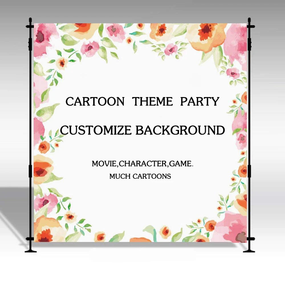 

Cartoon Backdrop for Photography Character Girl Boy Background for Party Newborn Birthday Children Theme Decoration Ssupplies