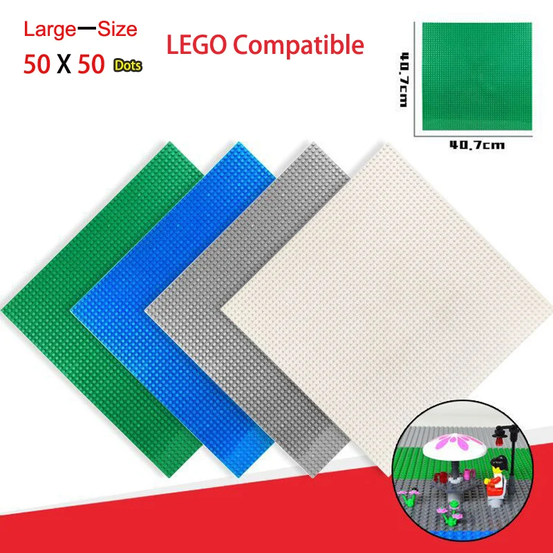 

DIY Model Building Bricks Parts Blocks Set 50x50 Large Size Baseplate Plastic Mini Bricks Floors Educational Toys For Children