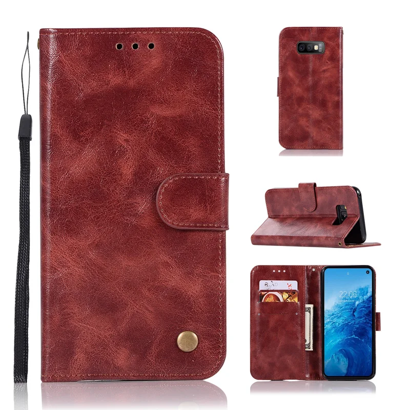 

Retro PU Leather Wallet Case For Samsung Galaxy S10E Case Coque Pouch Flip Cell Phone Bag For Funda Samsung S10 Plus Case Cover