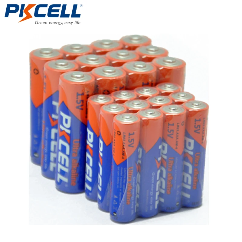 24 шт./лот PKCELL 12 шт. AA LR6 батарея + LR03 AAA батареи 1 5 В щелочная одного