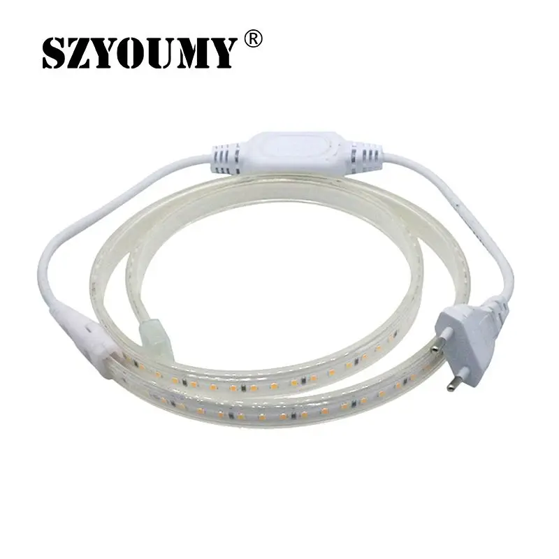 #cheap SZYOUMY New Arrival 220V Led Strip 2835 120 Leds M IP67 Waterproof Outdoor Flexible LED Tape Ribbon With EU Power Adapter