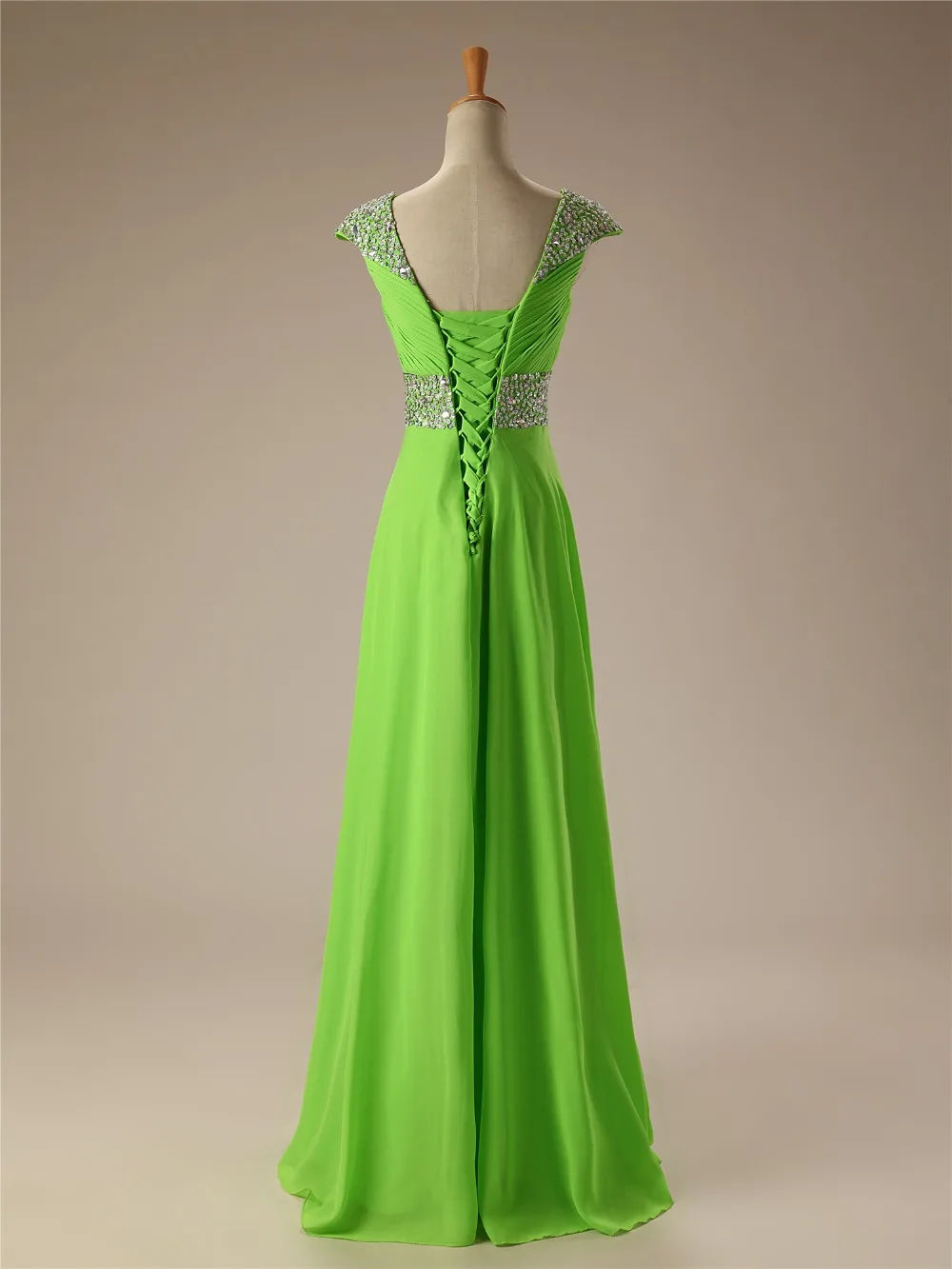 JaneVini 2018 стильные зеленые платья для подружки невесты длинные роскошные вышитое Блестящим Бисером кепки рукавом шифон Damigelle провечерние М