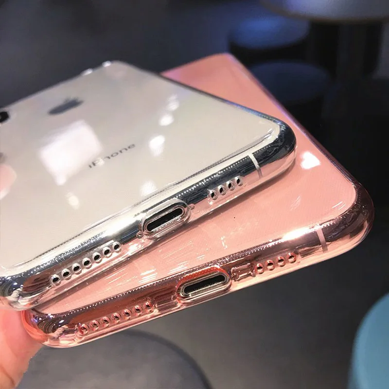 Soild Candy Color Anti-knock Transparent Phone Case For iPhone 11 X XS 6 6S 7 8 Plus Soft TPU Colorful Protection Back Cover Soild Candy Color Anti-knock Transparent Phone Case For iPhone 11 X XS 6 6S 7 8 Plus Soft TPU Colorful Protection Back Cover