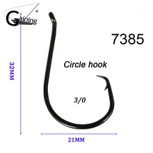 50 X 3/0 Fishing Hooks Stainless Steel Carbon Chemically Sharpened Octopus Circle Hook Fishing Tackle 7385 Fishing Hooks