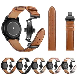 Кожаный ремешок для samsung Galaxy часы 46 мм Шестерни S3 Frontier/Классический 22 мм группа Бабочка Пряжка Смарт-часы аксессуары браслет