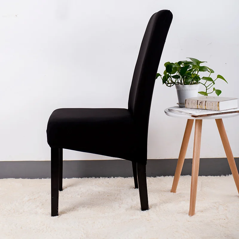 XL сплошной цвет чехлы для стульев спандекс стрейч столовый набор чехол для свадебного стула белый черный чехол на стул для гостиной
