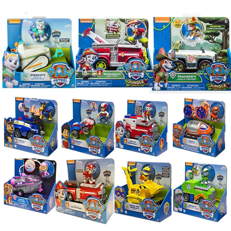 

2019 New Paw Patrol Puppy Patrols Zuma Skye Everest Tracker Car Kids Toy Paw Patrol Ryder Figure Doll Christmas birthday Toys