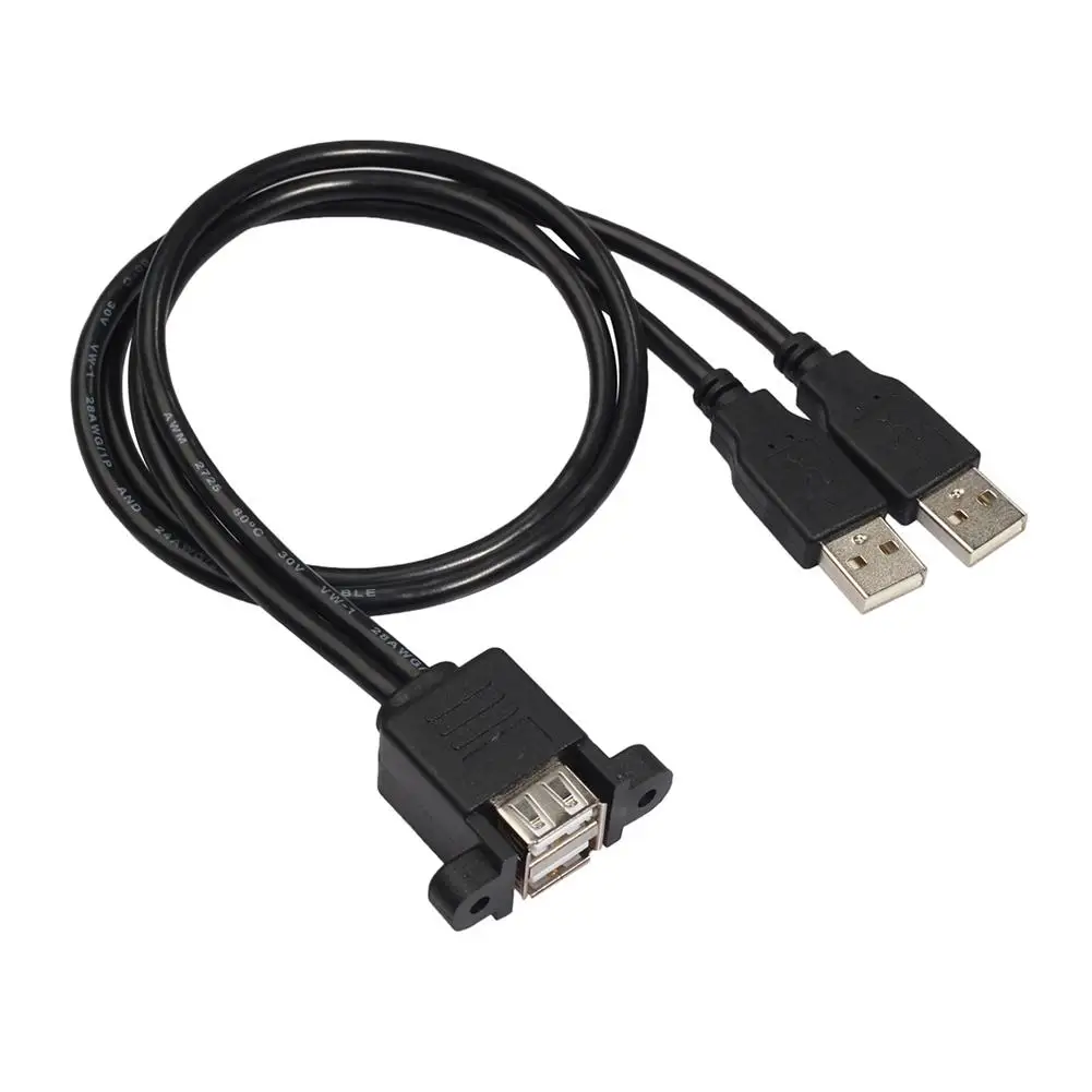 0,5 м двойной USB2.0 революционный кабель-удлинитель для автобуса кабель baffle BK3507 гнездо панель крепление на 2 USB кабель для передачи данных