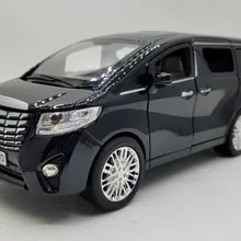 1:24 литая под давлением модель для Toyota Alphard VELLFIRE черный MPV откатная Музыка флэш-светильник сплав игрушка миниатюрная коллекция подарки