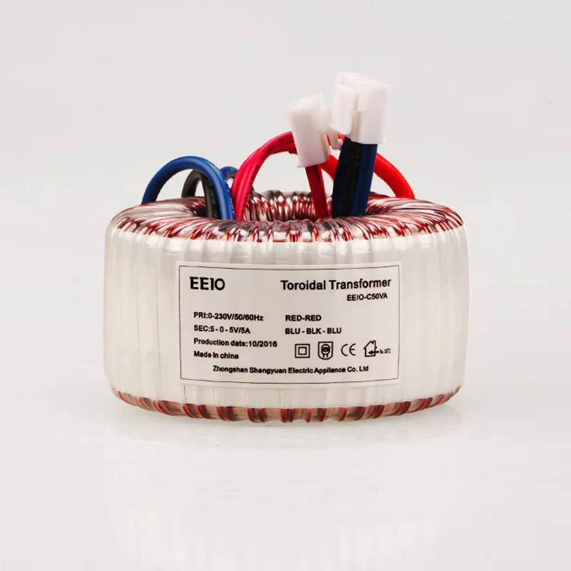 

Comopez AC 230V To AC 5V 5A 50W Ring Transformer Pure Copper Toroidal Power Transformer Without Noise Anti-interference