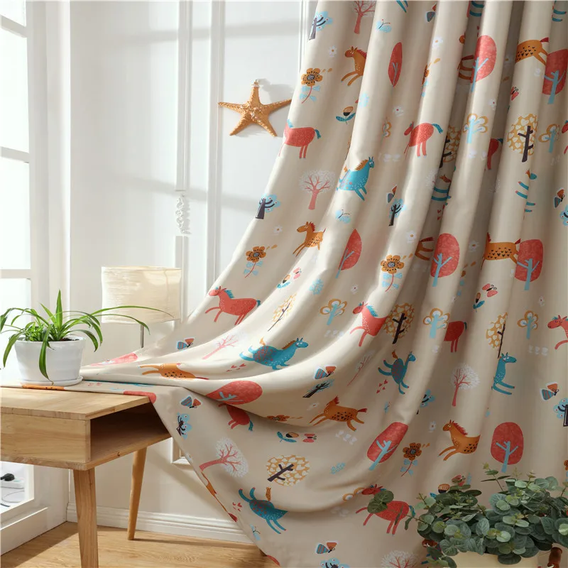 

Children Printed Blackout Kids Curtains For Window Curtain Living Room Bedroom Rideau Enfant Rideaux Voilage Drapes