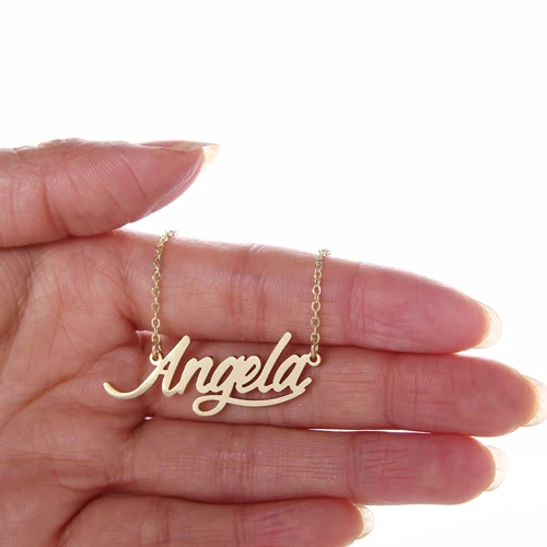 Модное женское ожерелье AOLOSHOW с изображением инициалов золотого цвета табличкой