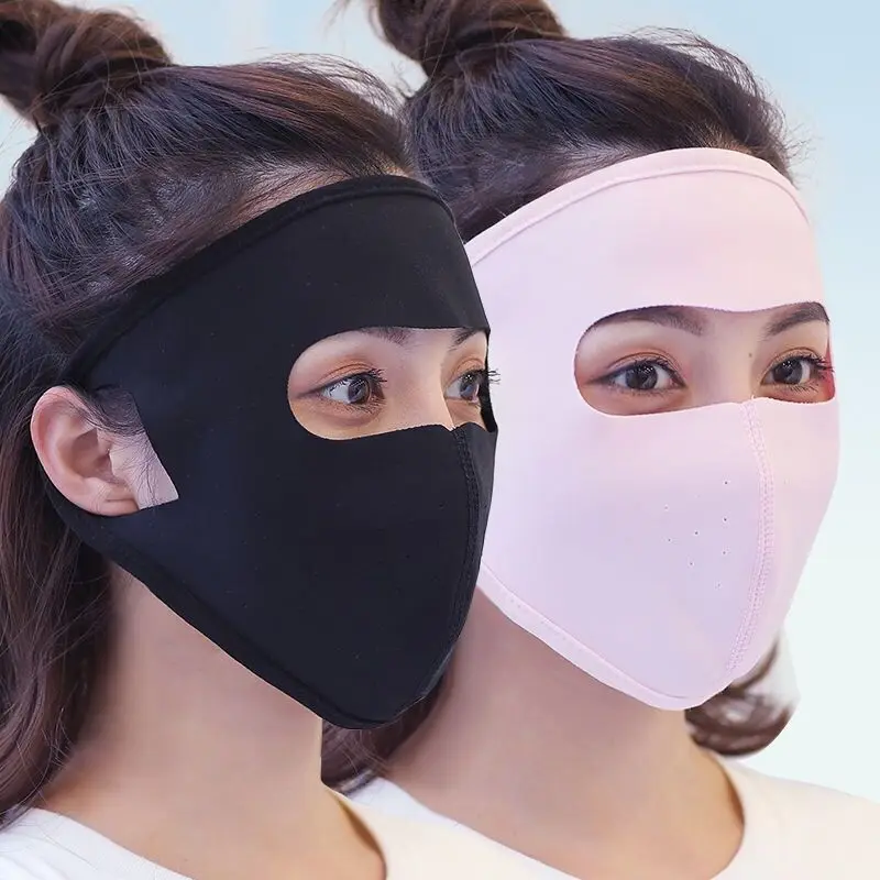 

Summer UV Protection Outdoor Sport Face Masks Breathable Wearable Ice Silk Half Face Mask Balaclava Motorcycle Face Shield