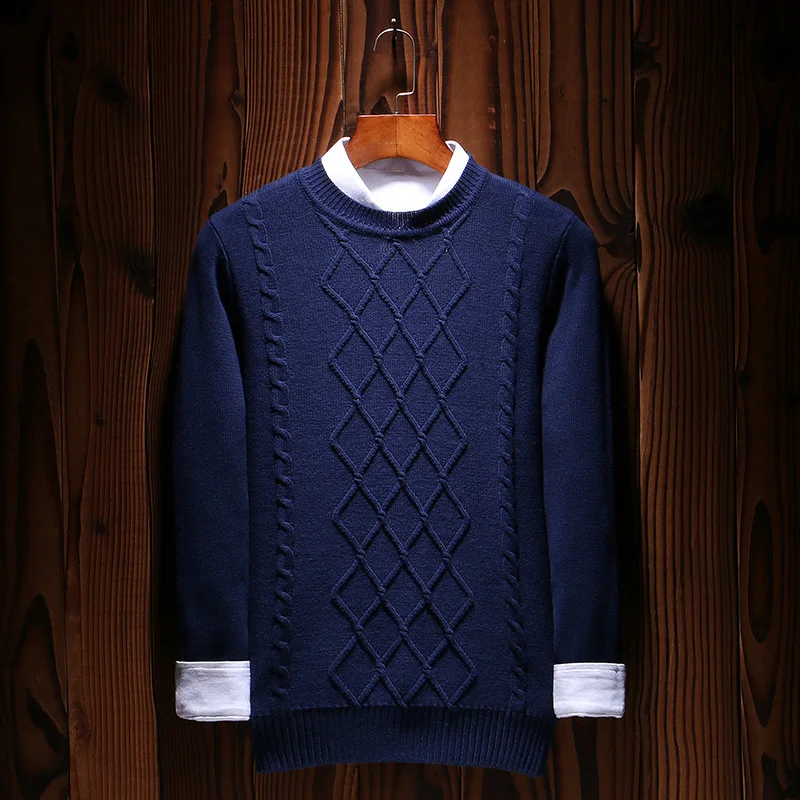 Jbersee осень-зима хлопок Для мужчин S свитер с круглым вырезом Для мужчин брендовый свитер толстый зимний Для мужчин S трикотажный пуловер