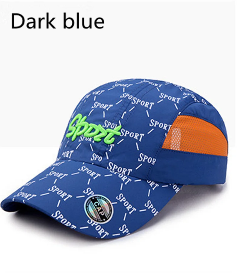 Xiaying/ уличные быстросохнущие шляпы для начальной школы, для учеников, мальчиков и девочек, детские солнцезащитные шляпы, солнцезащитный козырек, летний лагерь - Цвет: Dark blue