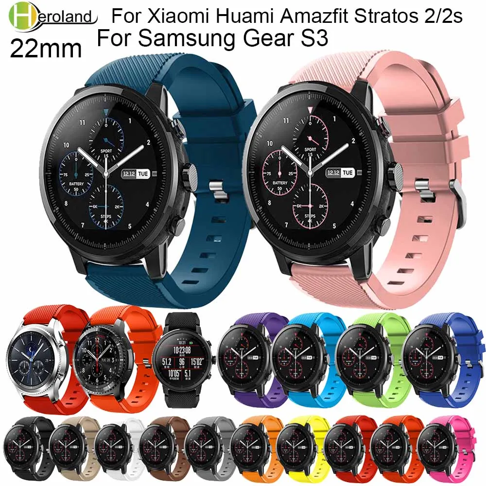 Спортивный силиконовый ремешок 22 мм для Samsung Gear S3 Frontier/Classic/Galaxy 46 браслет на