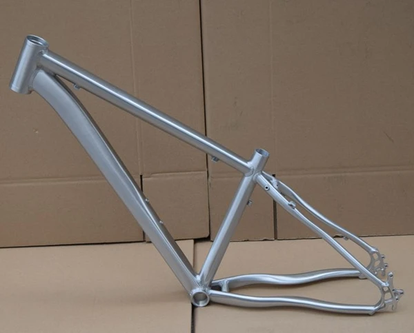 polished aluminum bike frame