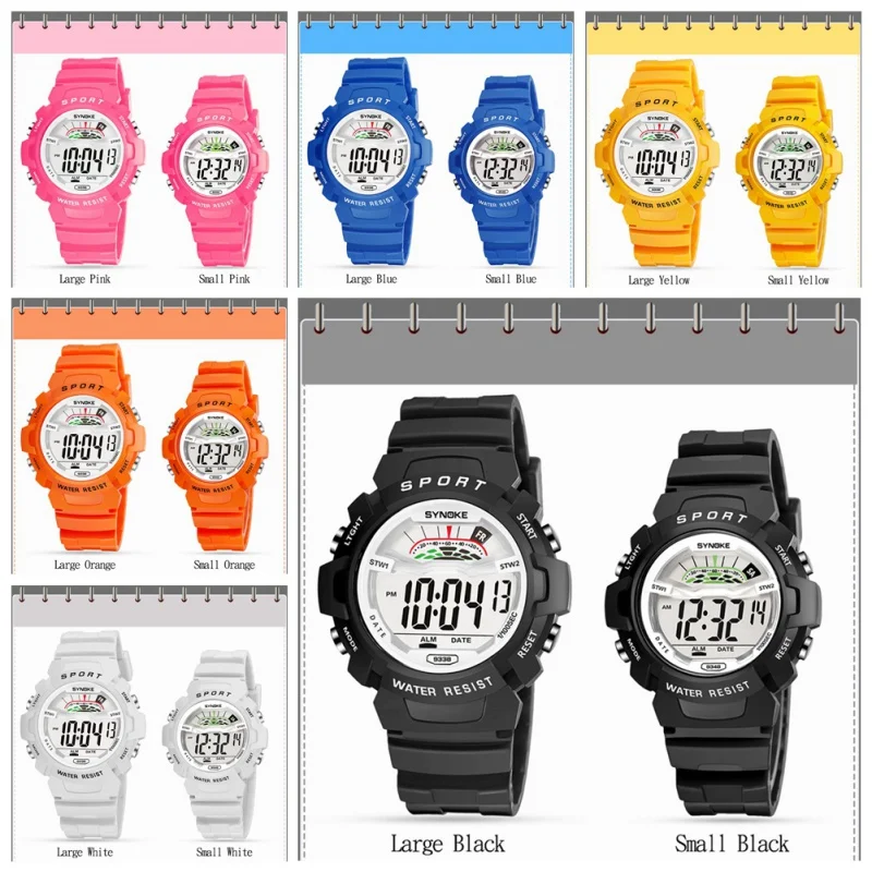 SYNOKE светодио дный цифровой Детские часы детские часы для девочек и мальчиков часы детские спортивные наручные часы электронные для