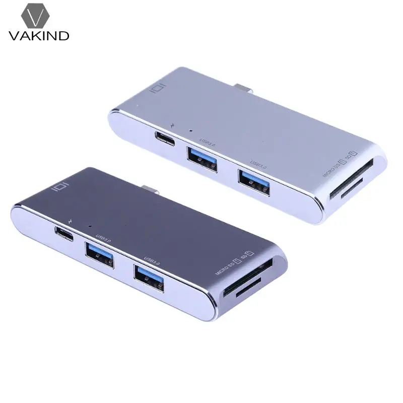 

USB-C Type-c 3.1 to 2 USB 3.0 HUB Splitter SD/TF Card Reader w/ 4K HDMI PD Charging Port Multifunction Aluminum Alloy Cardreader