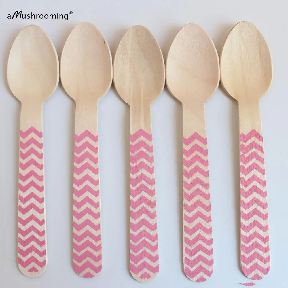 pink chevron 14cm spoon (1)